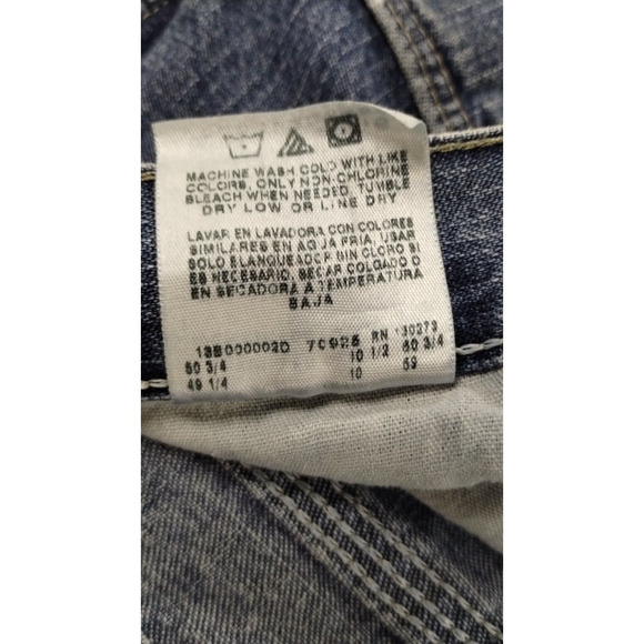 Wrangler Jean Shorts Mens 48 Blue Medium Wash Loose Belt Loop Worn Hem - Picture 10 of 12